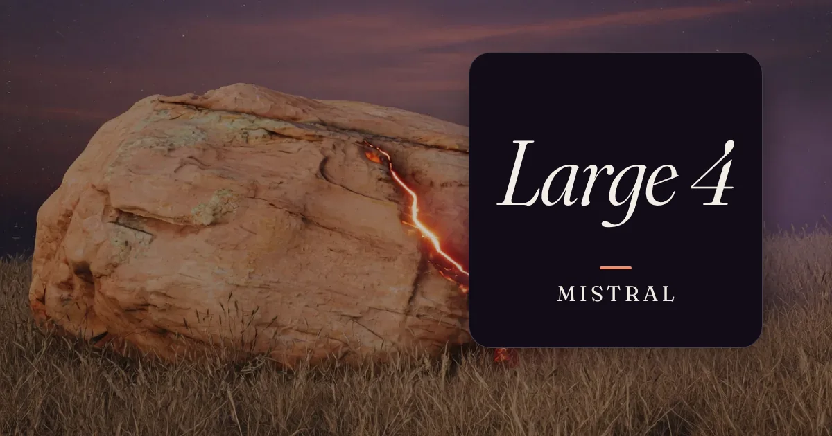 Mistral's "Le Chonk" has 1 trillion parameters, 49B active, vision, and a public API preview today. The weights follow at the end of October.